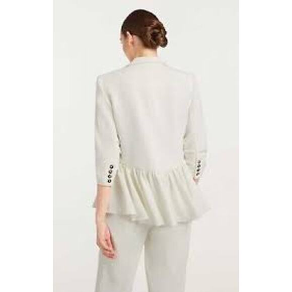Cinq á Sept Kourtney Blazer Ivory ZJ5391319Z-IVO Single Breasted Ruffle XS US2 - Picture 5 of 8